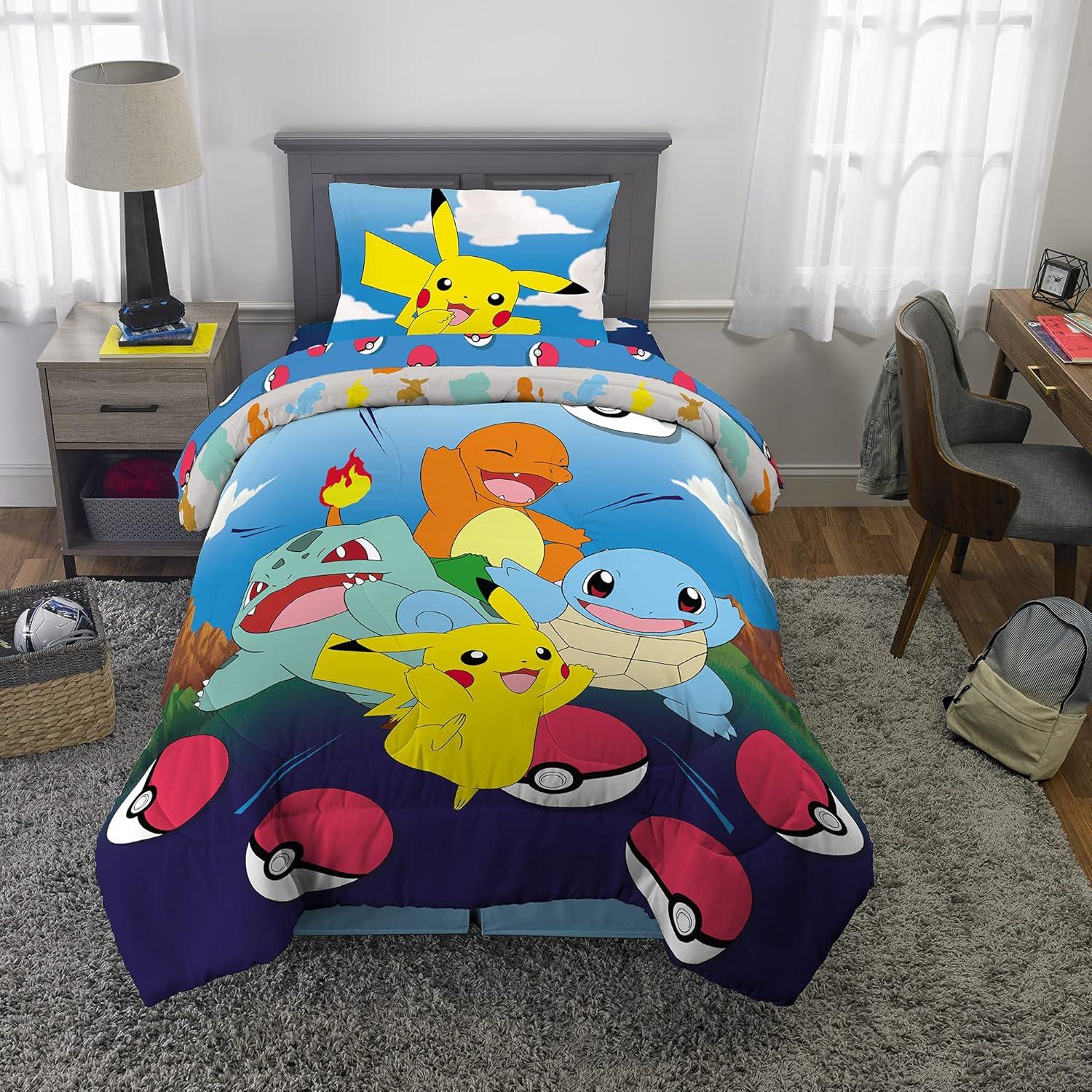 image:imageTransformers Optimus Prime Super Soft Comforter and Sheet Set with Sham 4 Piece Twin Size Official Licensed Product by Franco CollectiblesPokemon