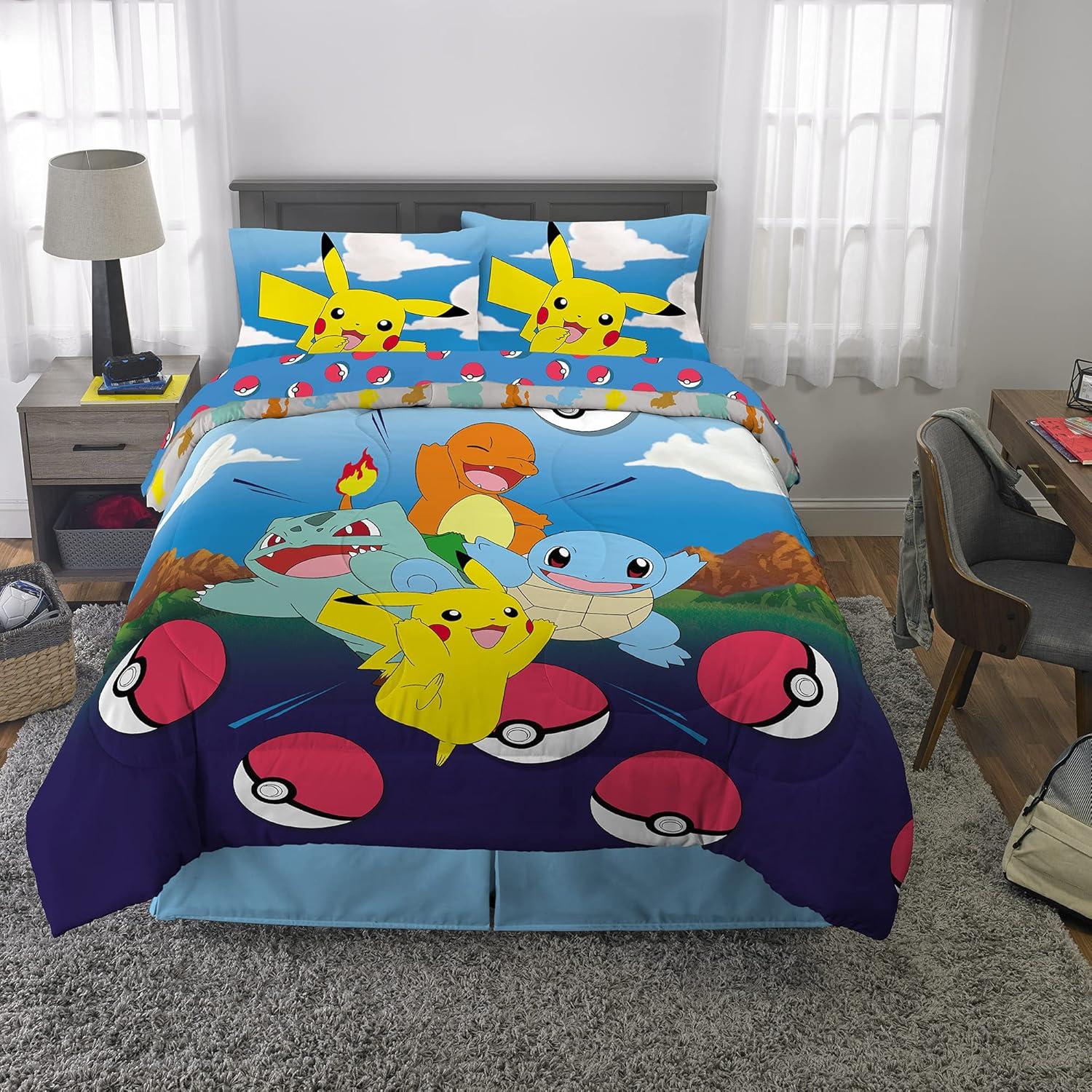 image:imageTransformers Optimus Prime Super Soft Comforter and Sheet Set with Sham 4 Piece Twin Size Official Licensed Product by Franco CollectiblesPokemon