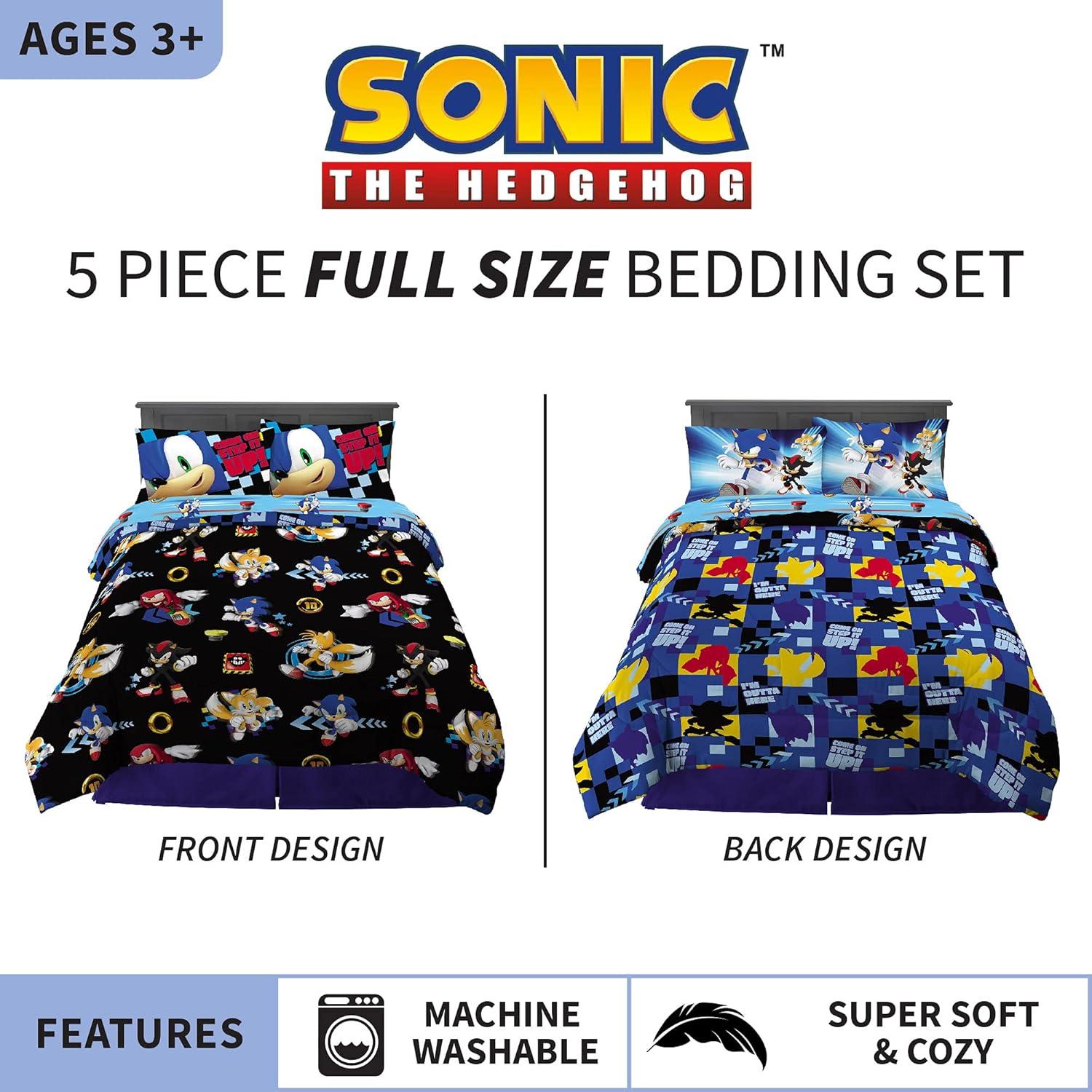 image:imageTransformers Optimus Prime Super Soft Comforter and Sheet Set with Sham 4 Piece Twin Size Official Licensed Product by Franco CollectiblesSonic the Hedgehog