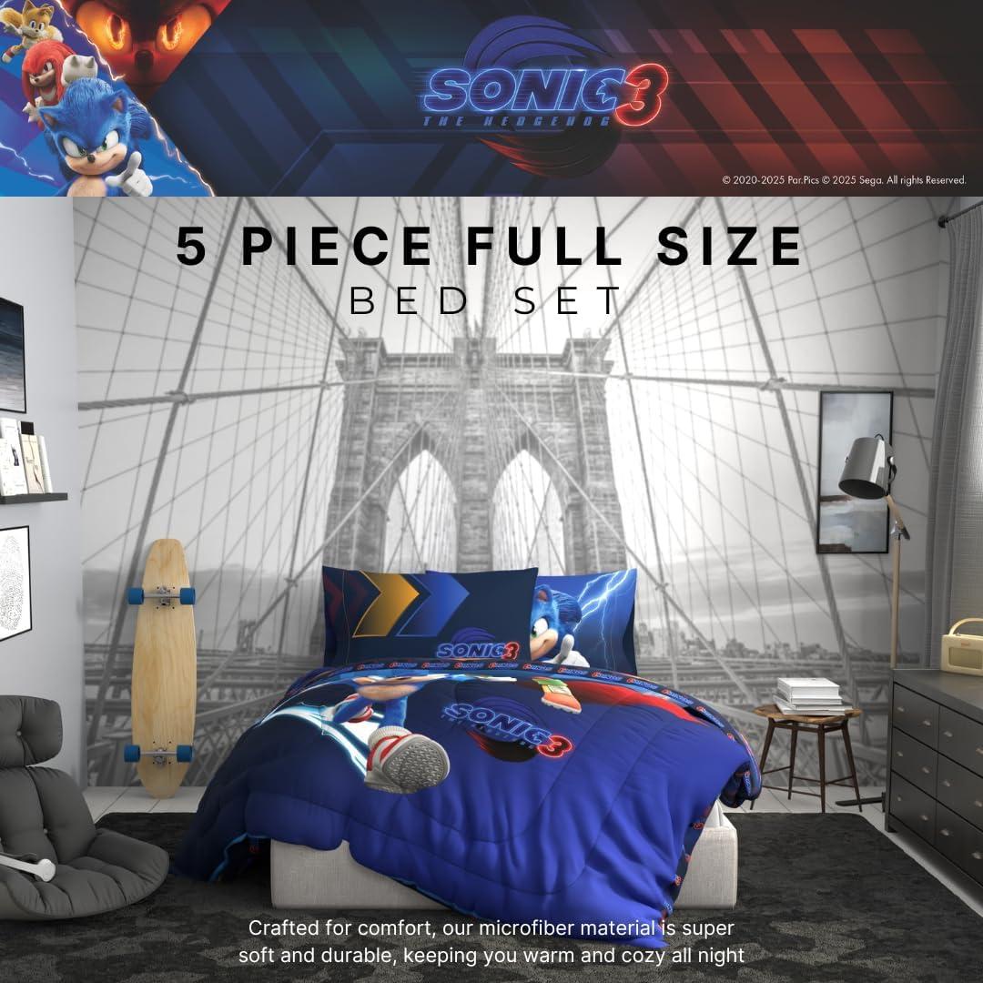 image:imageTransformers Optimus Prime Super Soft Comforter and Sheet Set with Sham 4 Piece Twin Size Official Licensed Product by Franco CollectiblesSonic the Hedgehog 3