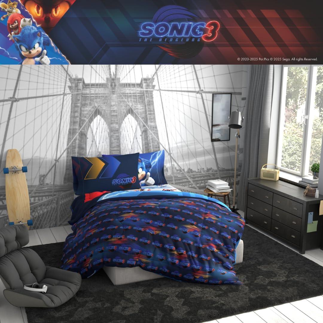 image:imageTransformers Optimus Prime Super Soft Comforter and Sheet Set with Sham 4 Piece Twin Size Official Licensed Product by Franco CollectiblesSonic the Hedgehog 3