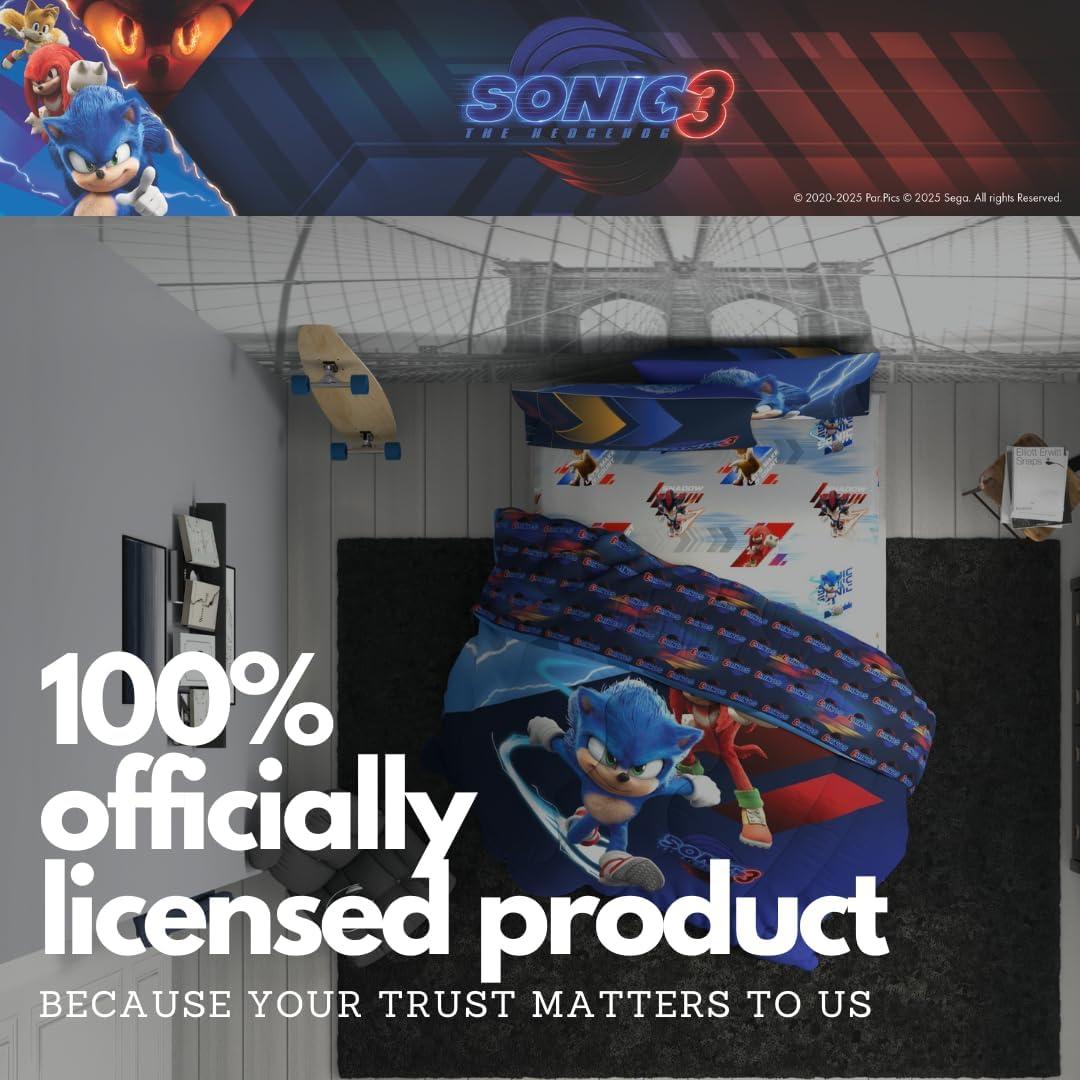 image:imageTransformers Optimus Prime Super Soft Comforter and Sheet Set with Sham 4 Piece Twin Size Official Licensed Product by Franco CollectiblesSonic the Hedgehog 3