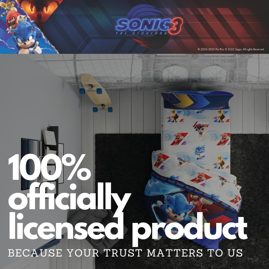 image:imageTransformers Optimus Prime Super Soft Comforter and Sheet Set with Sham 4 Piece Twin Size Official Licensed Product by Franco CollectiblesSonic the Hedgehog 3