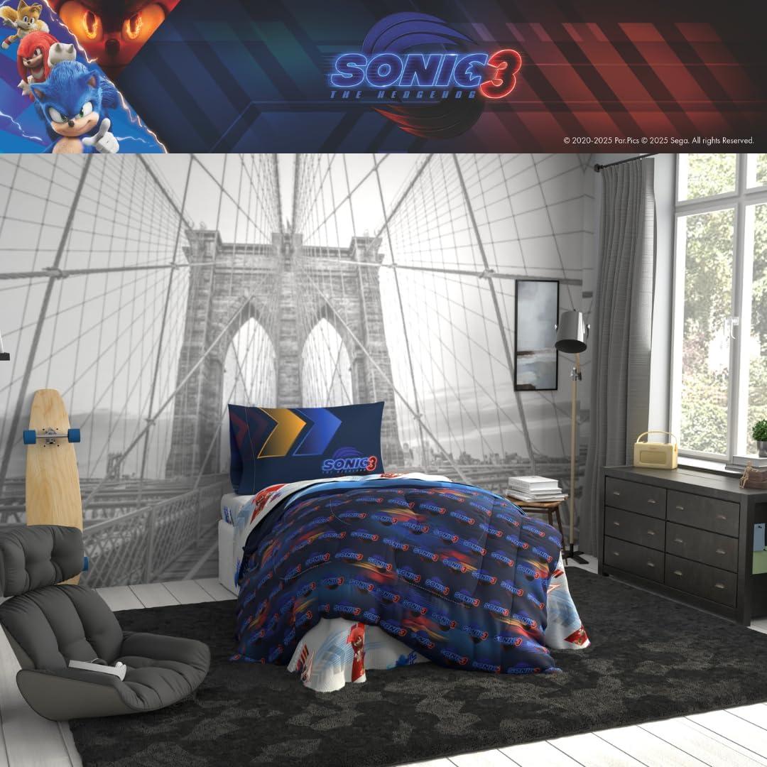 image:imageTransformers Optimus Prime Super Soft Comforter and Sheet Set with Sham 4 Piece Twin Size Official Licensed Product by Franco CollectiblesSonic the Hedgehog 3