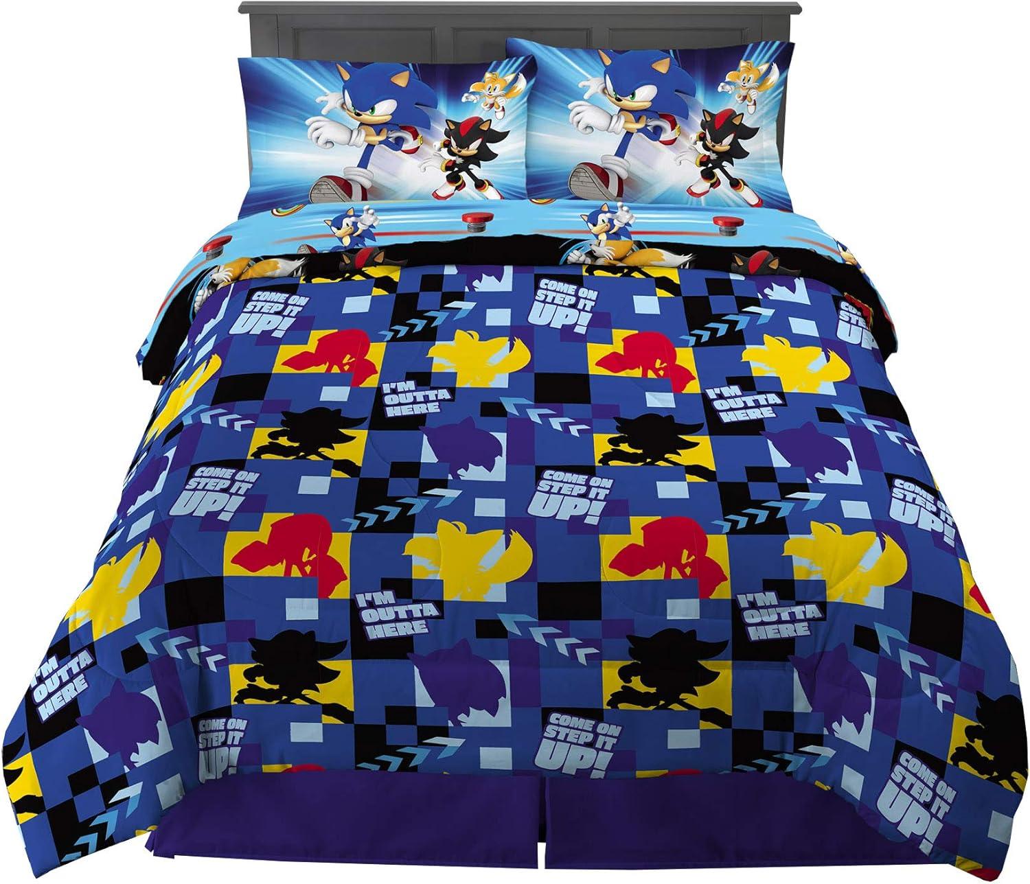 image:imageTransformers Optimus Prime Super Soft Comforter and Sheet Set with Sham 4 Piece Twin Size Official Licensed Product by Franco CollectiblesSonic the Hedgehog
