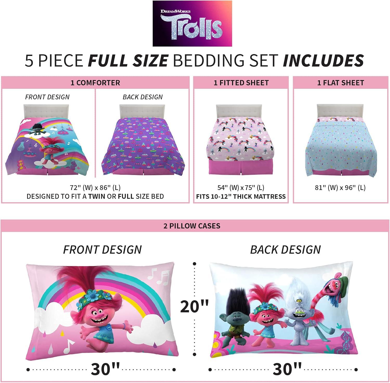image:imageTransformers Optimus Prime Super Soft Comforter and Sheet Set with Sham 4 Piece Twin Size Official Licensed Product by Franco CollectiblesTrolls World Tour
