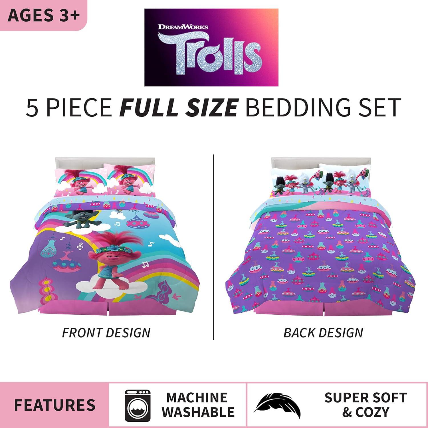 image:imageTransformers Optimus Prime Super Soft Comforter and Sheet Set with Sham 4 Piece Twin Size Official Licensed Product by Franco CollectiblesTrolls World Tour