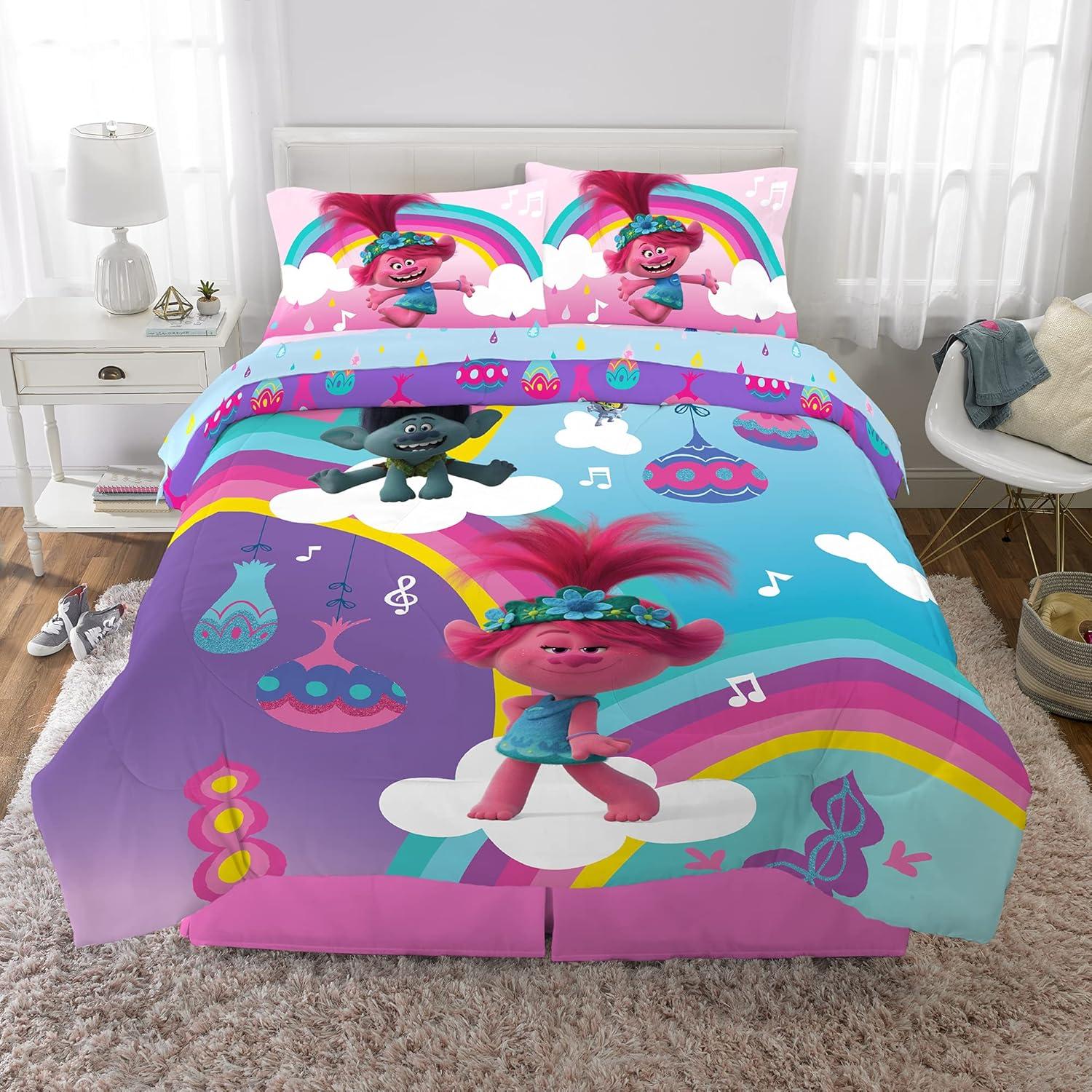 image:imageTransformers Optimus Prime Super Soft Comforter and Sheet Set with Sham 4 Piece Twin Size Official Licensed Product by Franco CollectiblesTrolls World Tour