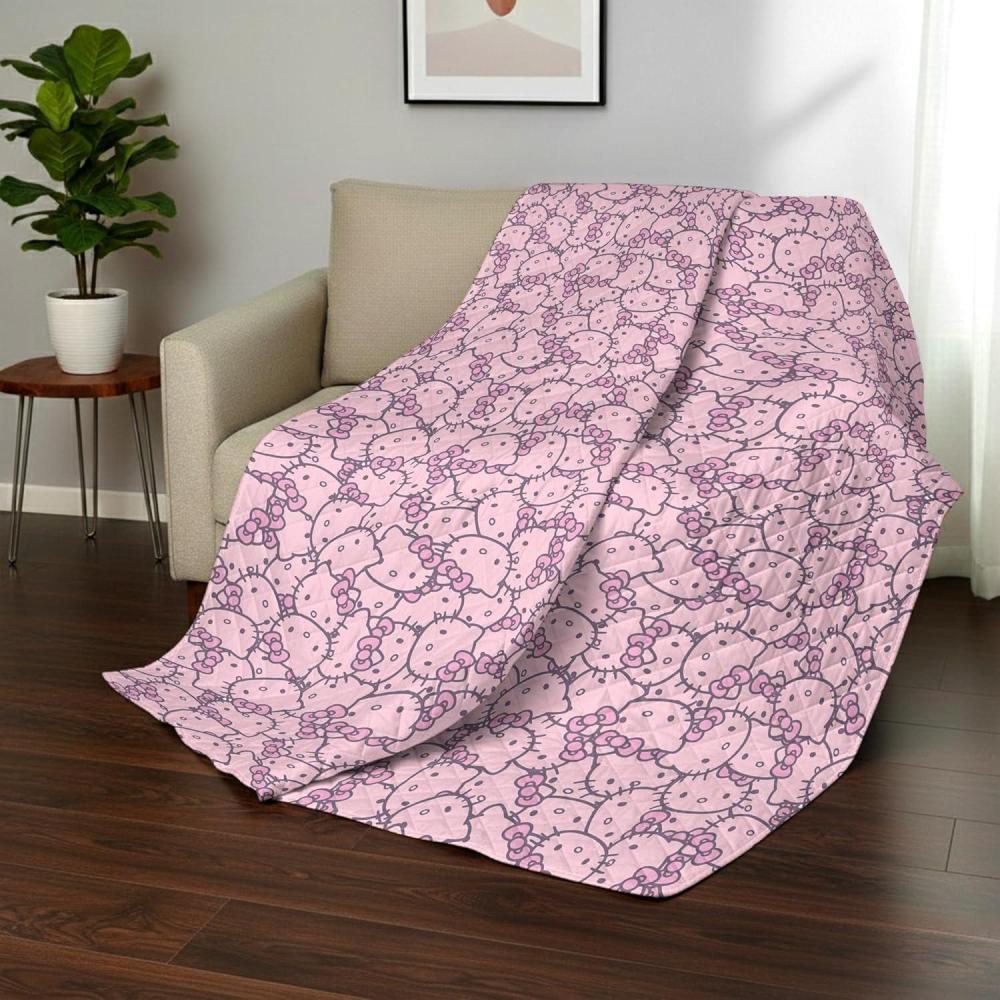 image:imageNorthwest Transformers Logo Quilted Blanket Comfy Throw Adults Boys Girls Soft Lightweight Bedding for Bed or Couch 60 x 80 inchesHello Kitty Pink