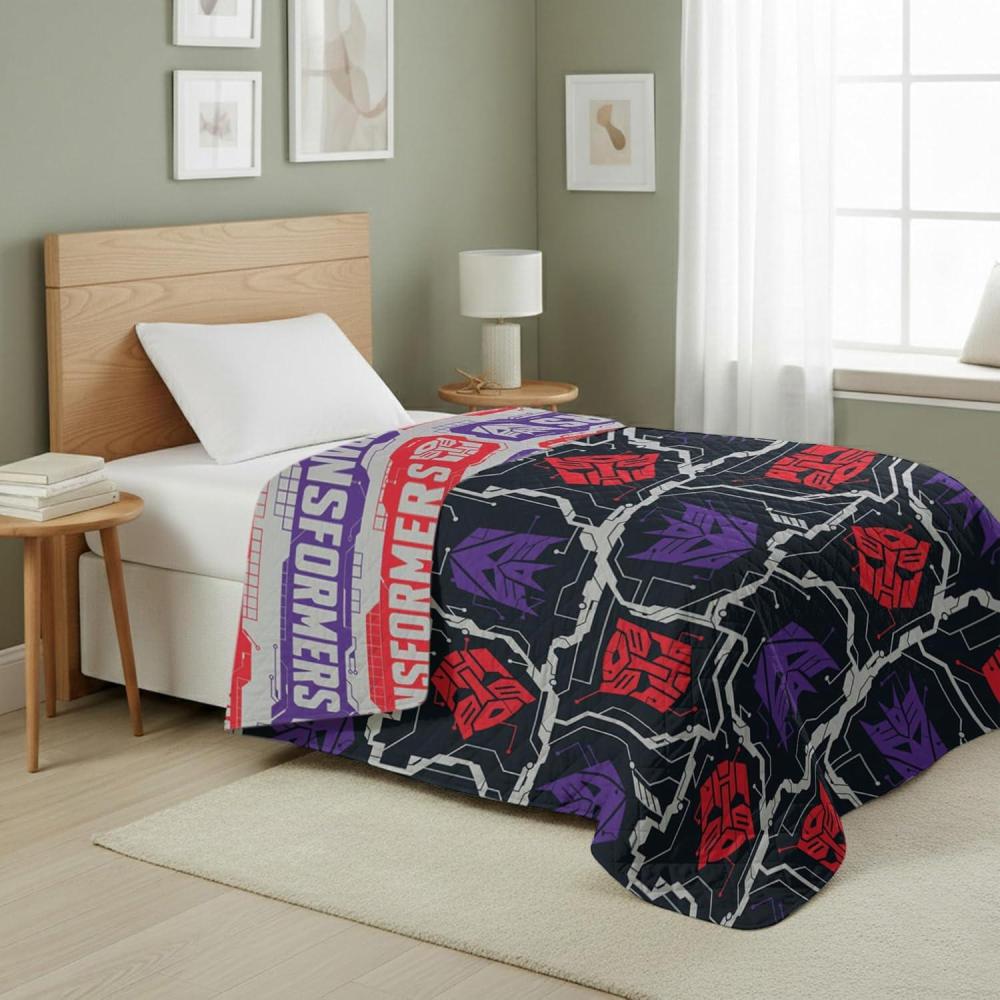 image:imageNorthwest Transformers Logo Quilted Blanket Comfy Throw Adults Boys Girls Soft Lightweight Bedding for Bed or Couch 60 x 80 inchesTransformer Logo