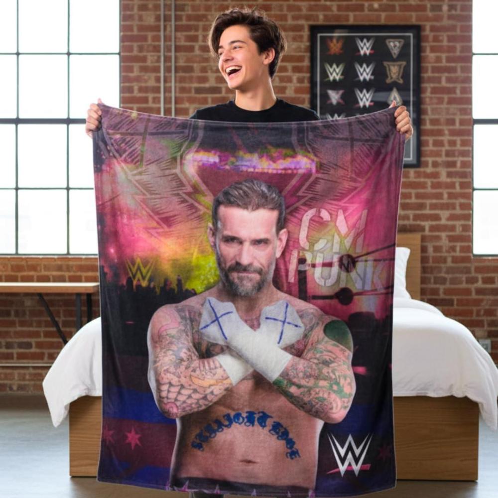 image:imageTransformers Megatron Bedding Super Soft Throw Glow in The Dark Blanket 46 in x 60 in Official Licensed Product by Franco CollectiblesWwe CM Punk