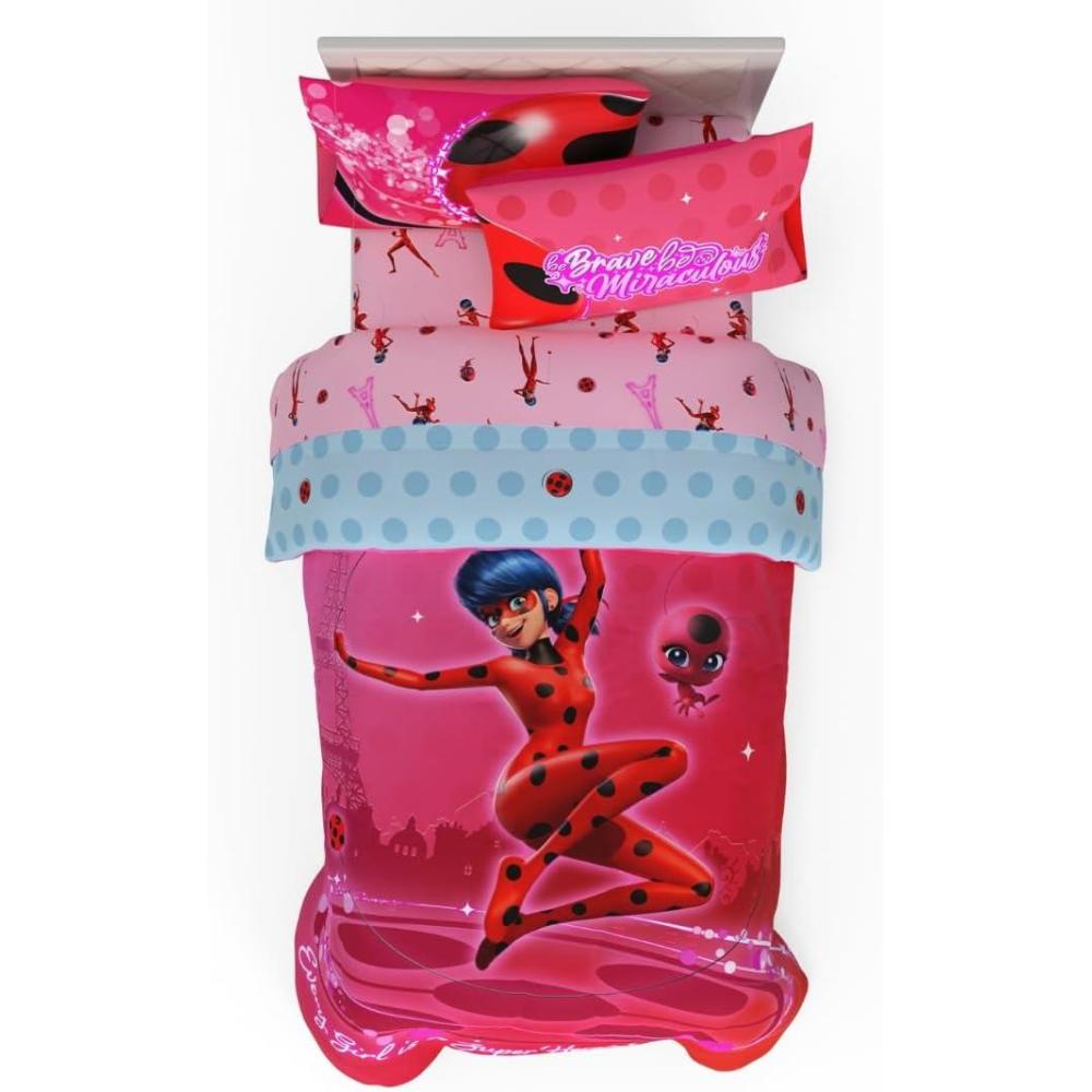 image:imageTransformers Optimus Prime Super Soft Comforter and Sheet Set with Sham 4 Piece Twin Size Official Licensed Product by Franco CollectiblesMiraculous Ladybug