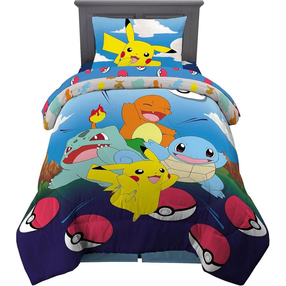 image:imageTransformers Optimus Prime Super Soft Comforter and Sheet Set with Sham 4 Piece Twin Size Official Licensed Product by Franco CollectiblesPokemon