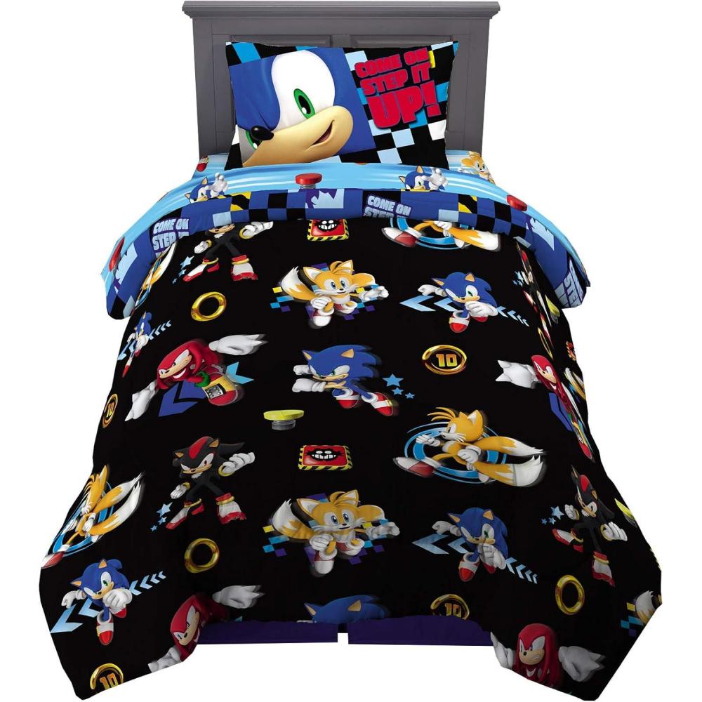 image:imageTransformers Optimus Prime Super Soft Comforter and Sheet Set with Sham 4 Piece Twin Size Official Licensed Product by Franco CollectiblesSonic the Hedgehog