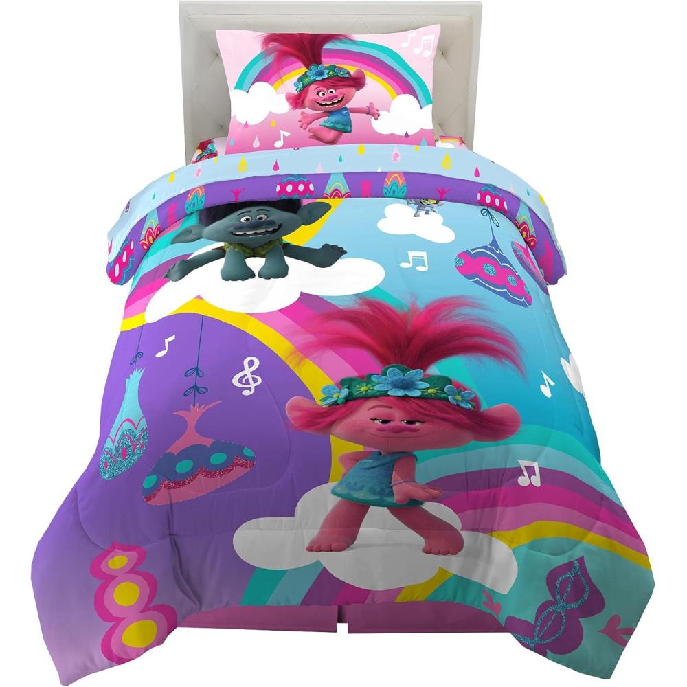 image:imageTransformers Optimus Prime Super Soft Comforter and Sheet Set with Sham 4 Piece Twin Size Official Licensed Product by Franco CollectiblesTrolls World Tour