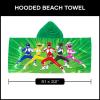 Northwest Transformers Autobots Roll Out Youth Hooded Bath, Pool or Beach Towel, Swim Poncho, Absorbent Quick-Dry Beach Cover-Up, for Boys & Girls, 22 x 51 inches(Power Rangers Power Burst)