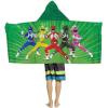Northwest Transformers Autobots Roll Out Youth Hooded Bath, Pool or Beach Towel, Swim Poncho, Absorbent Quick-Dry Beach Cover-Up, for Boys & Girls, 22 x 51 inches(Power Rangers Power Burst)