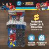 Transformers Optimus Prime Super Soft Comforter and Sheet Set with Sham, 4 Piece Twin Size, (Official Licensed Product) by Franco Collectibles(DC X Sonic the Hedgehog)