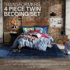 Transformers Optimus Prime Super Soft Comforter and Sheet Set with Sham, 4 Piece Twin Size, (Official Licensed Product) by Franco Collectibles(Transformers)