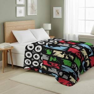 Northwest Transformers Logo Quilted Blanket, Comfy Throw, Adults Boys Girls, Soft Lightweight Bedding for Bed, or Couch, 60 x 80 inches(Animated Magic)