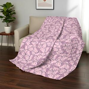 Northwest Transformers Logo Quilted Blanket, Comfy Throw, Adults Boys Girls, Soft Lightweight Bedding for Bed, or Couch, 60 x 80 inches(Hello Kitty Pink)