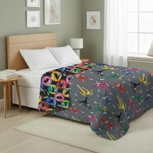 Northwest Transformers Logo Quilted Blanket, Comfy Throw, Adults Boys Girls, Soft Lightweight Bedding for Bed, or Couch, 60 x 80 inches(Rangers Go)