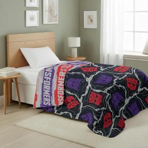 Northwest Transformers Logo Quilted Blanket, Comfy Throw, Adults Boys Girls, Soft Lightweight Bedding for Bed, or Couch, 60 x 80 inches(Transformer Logo)