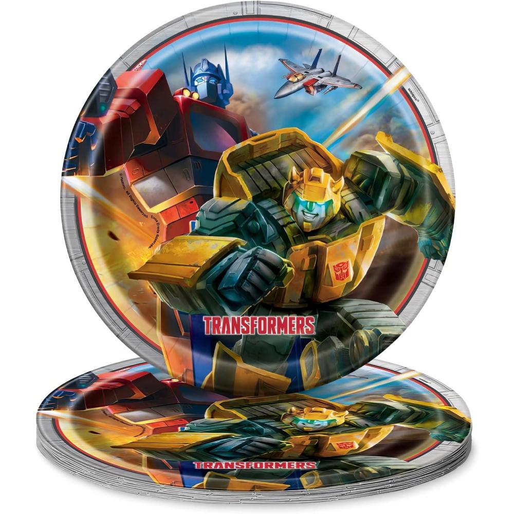 image:imageRound Dinner Paper Plates  9 Transformers 8 Pcs