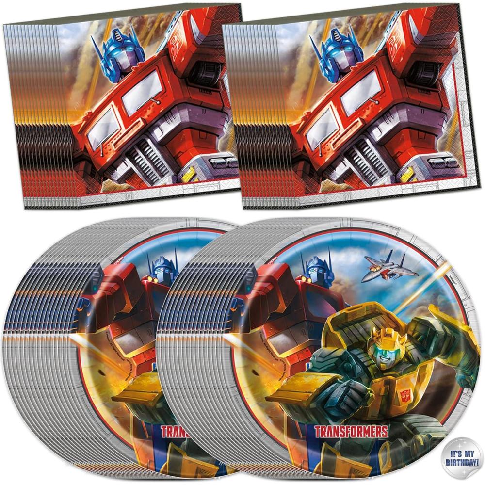 image:imageTransformers Plates and Napkins for 32 Officially Licensed Transformers Birthday Decorations for Party