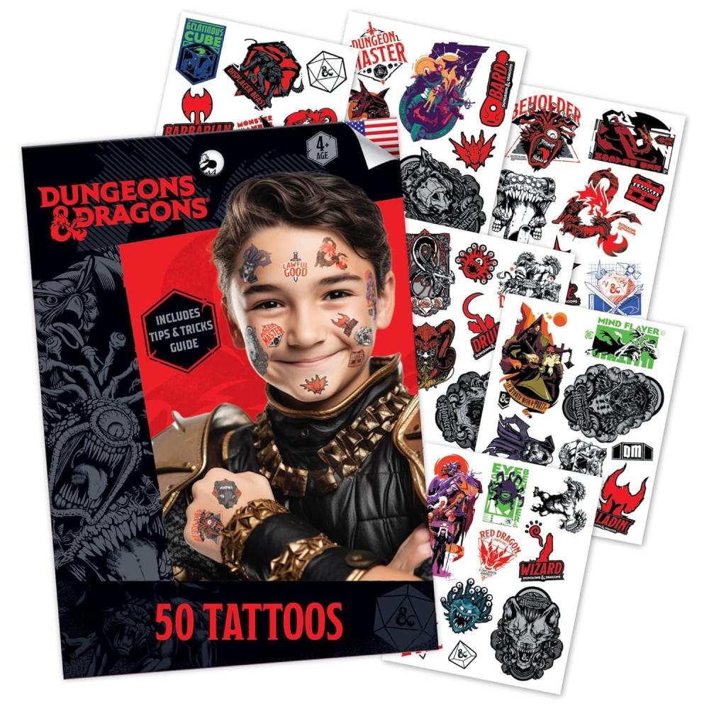 image:imageTransformers Temporary Tattoos for Kids 50 pack Made in the USA w Certified Safe Ink Birthday Party Supplies and Party Favors Kit Bulk Temporary Tattoos Stickers Set for Girls and BoysDungeons Dragons