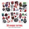 Transformers Temporary Tattoos for Kids (50 pack). Made in the USA w Certified Safe Ink. Birthday Party Supplies and Party Favors Kit. Bulk Temporary Tattoos Stickers Set for Girls and Boys.(Dungeons & Dragons)