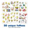 Transformers Temporary Tattoos for Kids (50 pack). Made in the USA w Certified Safe Ink. Birthday Party Supplies and Party Favors Kit. Bulk Temporary Tattoos Stickers Set for Girls and Boys.(SpongeBob)