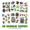 Transformers Temporary Tattoos for Kids (50 pack). Made in the USA w Certified Safe Ink. Birthday Party Supplies and Party Favors Kit. Bulk Temporary Tattoos Stickers Set for Girls and Boys.(Ninja Turtle)