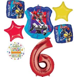 Anagram 6th Birthday Party Supplies 7pc Transformer’s Foil Balloon Bouquet Decorations