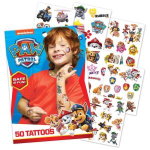 Transformers Temporary Tattoos for Kids (50 pack). Made in the USA w Certified Safe Ink. Birthday Party Supplies and Party Favors Kit. Bulk Temporary Tattoos Stickers Set for Girls and Boys.(Paw Patrol)