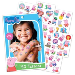 Transformers Temporary Tattoos for Kids (50 pack). Made in the USA w Certified Safe Ink. Birthday Party Supplies and Party Favors Kit. Bulk Temporary Tattoos Stickers Set for Girls and Boys.(Peppa Pig)