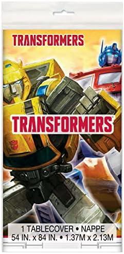 image:imageTransformers Birthday Party Supplies Large Bundle Pack includes 24 Lunch Plates 32 Lunch Napkins 2 Table Covers 1 Dinosaur Sticker Sheet