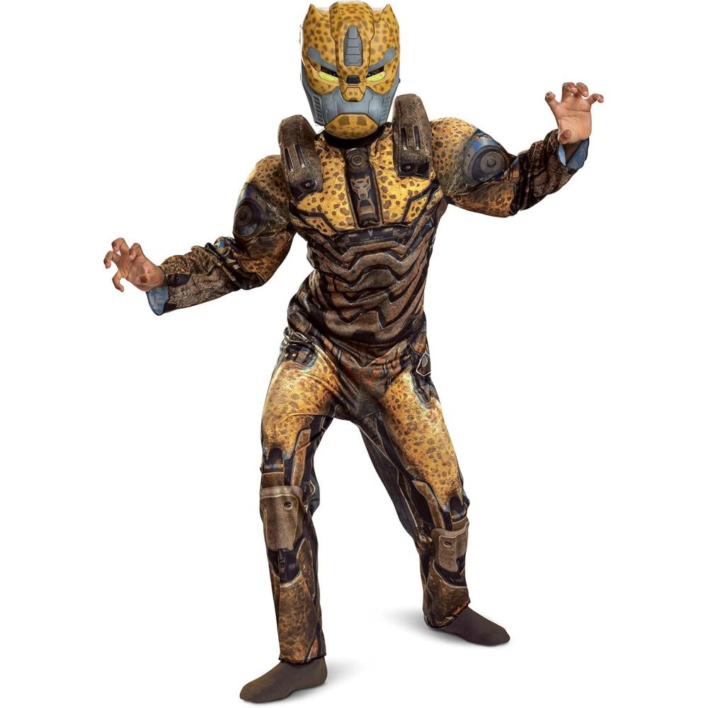 image:imageDisguise Cheetor Transformers Costume for Kids Official Transformers Rise of the Beasts Muscle Padded Costume and Mask Size 78Small 46