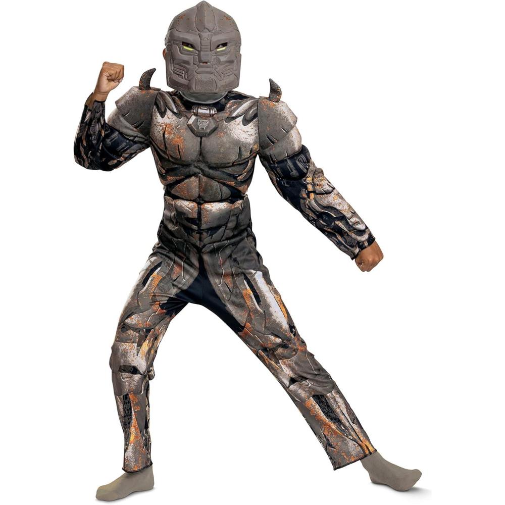 image:imageDisguise Rhinox Transformers Costume for Kids Official Transformers Rise of the Beasts Muscle Padded Costume and Mask Size 78Large 1012