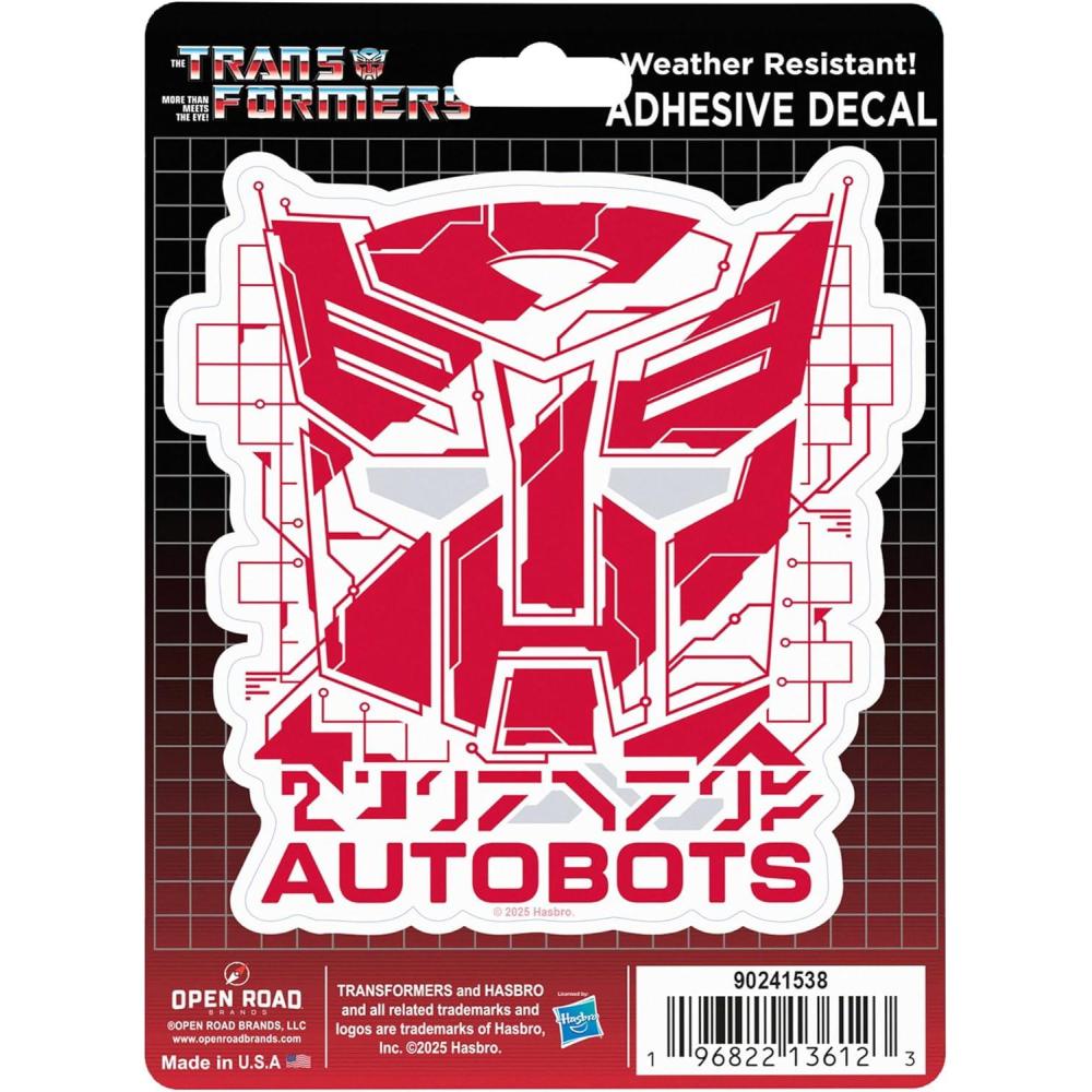 image:imageHasbro Transformers Autobots Adhesive Vinyl Decal Classic Autobots Sticker for Water Bottle or LaptopRedWhite