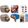 Transformers Birthday Party Supplies Bundle Pack Serves 16 includes 16 Plates, 16 Napkins, 1 Table Cover, 24Tattoos, 1 Dinosaur Sticker Sheet
