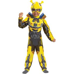 Disguise Bumblebee Toddler Costume, Official Transformers Rise of the Beasts Muscle Padded Costume and Mask, Size (2T)(Small (2T))