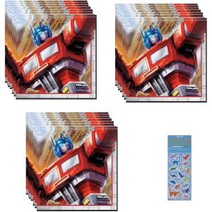 Transformers Birthday Party Supplies Bundle Pack includes 48 Lunch Napkins