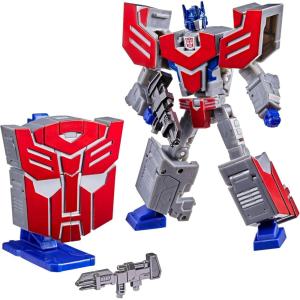 Transformers Icons Optimus Prime 6.75-Inch Voyager Class Action Figure that Converts to Autobot Logo Symbol, Display Stand, Robot Toys for Ages 8+
