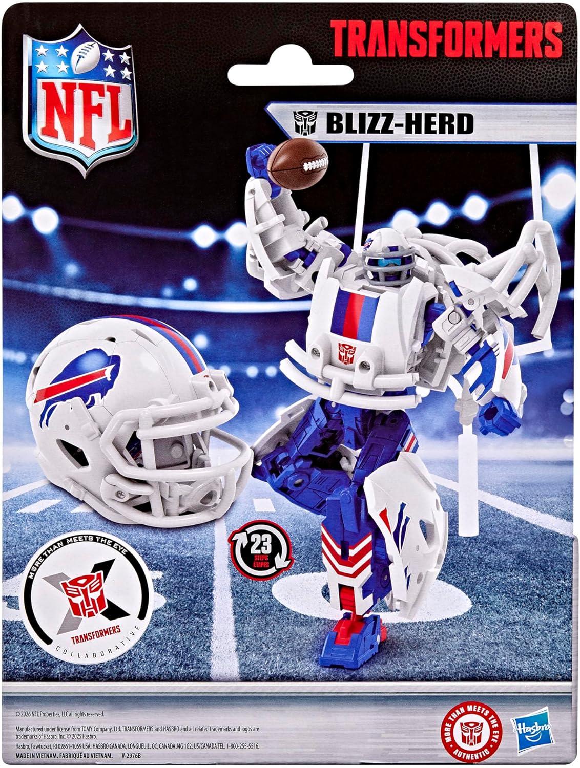 image:imageTransformers NFL Buffalo Bills BlizzHerd 55Inch Robot Action Figure Changes to Helmet Collectible Football Toys 8