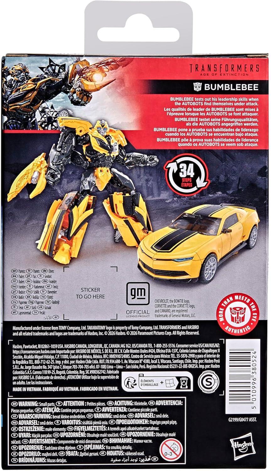 image:imageTransformers Studio Series Bumblebee Age of Extinction Deluxe Class 5Inch Converting Action Figure Robot Toys for 8