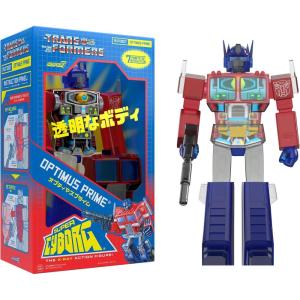 Super7 Super Cyborg Transformers Bumblebee (Clear) – 10″ Transformers Action Figure Classic Cartoon Collectibles and Retro Toys(Super Cyborg – Optimus Prime (Clear/Red/Blue))
