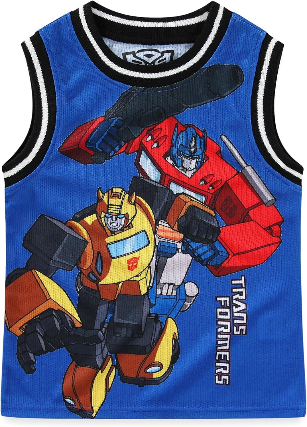 image:imageTRANSFORMERS Boys Jersey Tank Top Shirt and Mesh Short Set for Toddler and Big KidsBlue