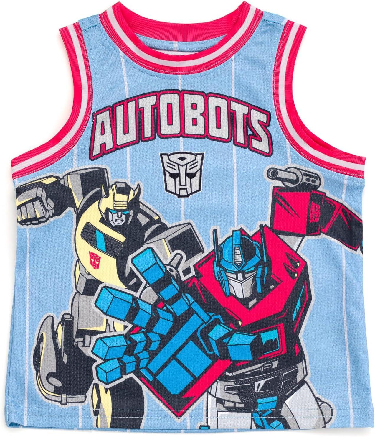 image:imageTransformers Athletic Mesh Jersey Tank Top and Basketball Shorts Outfit Set Toddler to Big Kid Sizes 2T 1012Light Blue
