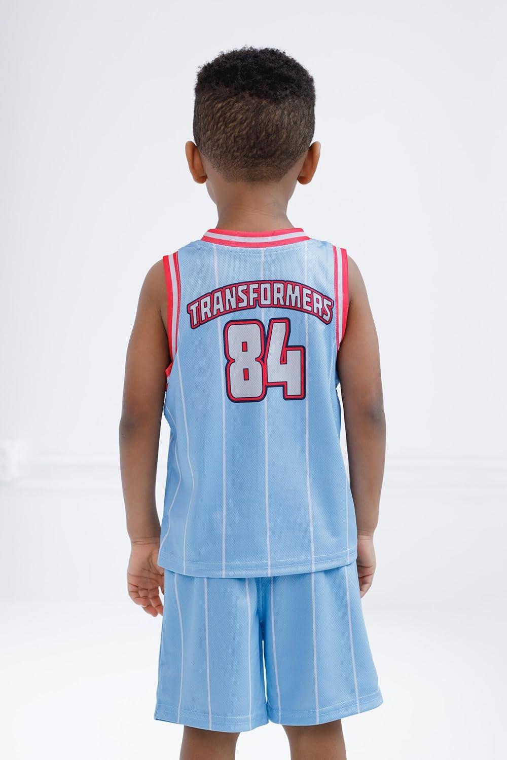 image:imageTransformers Athletic Mesh Jersey Tank Top and Basketball Shorts Outfit Set Toddler to Big Kid Sizes 2T 1012Light Blue
